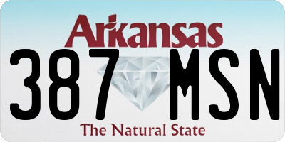 AR license plate 387MSN