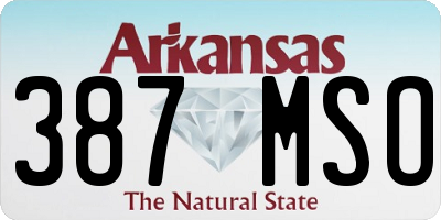 AR license plate 387MSO