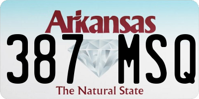 AR license plate 387MSQ