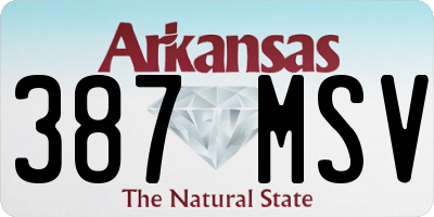 AR license plate 387MSV