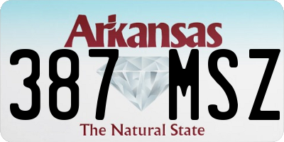 AR license plate 387MSZ