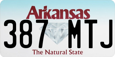 AR license plate 387MTJ