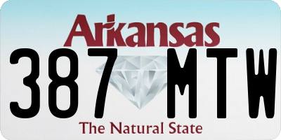 AR license plate 387MTW