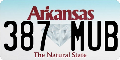 AR license plate 387MUB