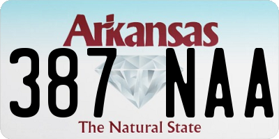 AR license plate 387NAA