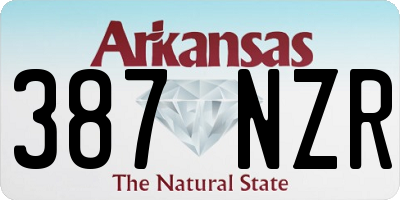 AR license plate 387NZR