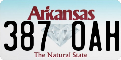 AR license plate 387OAH