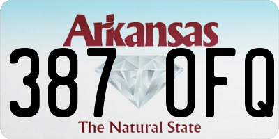 AR license plate 387OFQ
