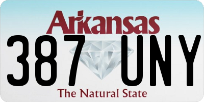 AR license plate 387UNY