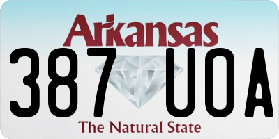 AR license plate 387UOA