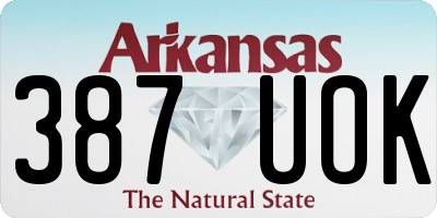 AR license plate 387UOK