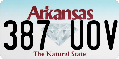 AR license plate 387UOV