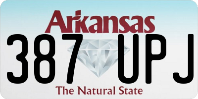 AR license plate 387UPJ