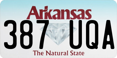 AR license plate 387UQA