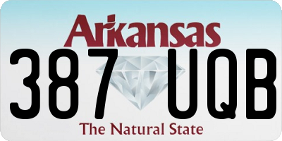 AR license plate 387UQB