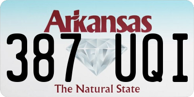 AR license plate 387UQI