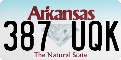 AR license plate 387UQK
