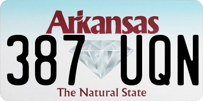 AR license plate 387UQN