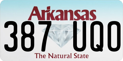 AR license plate 387UQO