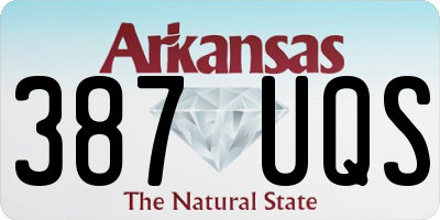 AR license plate 387UQS