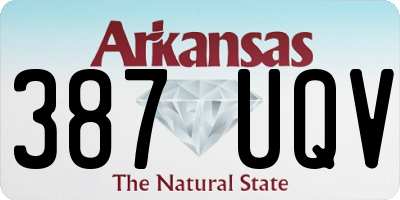 AR license plate 387UQV