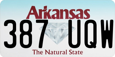 AR license plate 387UQW