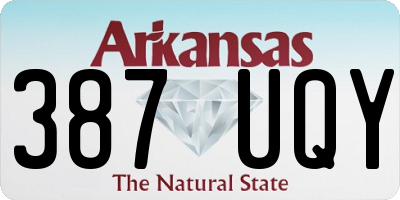 AR license plate 387UQY