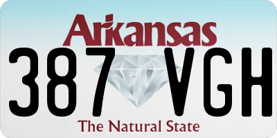 AR license plate 387VGH