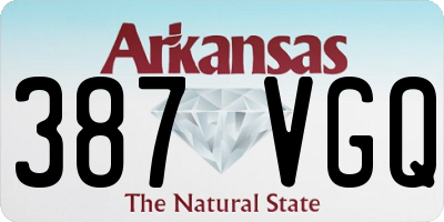 AR license plate 387VGQ