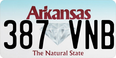 AR license plate 387VNB