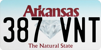 AR license plate 387VNT