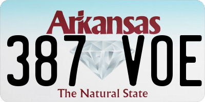 AR license plate 387VOE