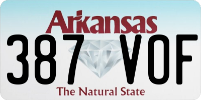 AR license plate 387VOF