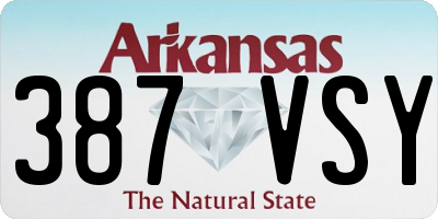 AR license plate 387VSY