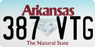 AR license plate 387VTG