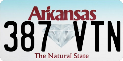 AR license plate 387VTN