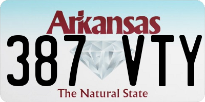 AR license plate 387VTY