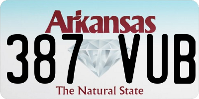 AR license plate 387VUB