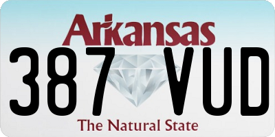 AR license plate 387VUD