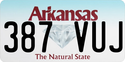AR license plate 387VUJ
