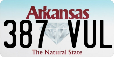 AR license plate 387VUL