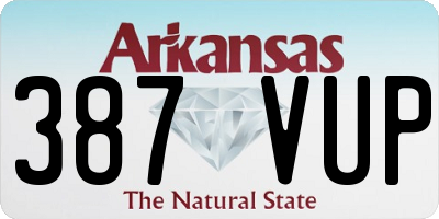 AR license plate 387VUP