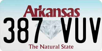 AR license plate 387VUV