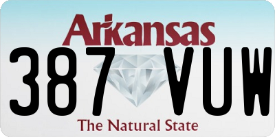 AR license plate 387VUW