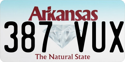 AR license plate 387VUX