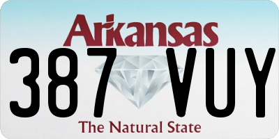 AR license plate 387VUY