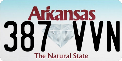 AR license plate 387VVN
