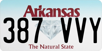 AR license plate 387VVY