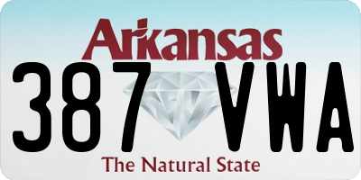 AR license plate 387VWA