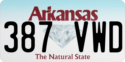 AR license plate 387VWD